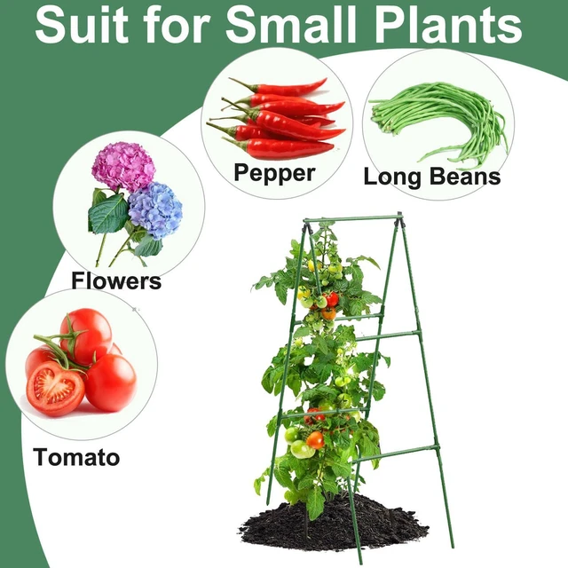 Alt view image 3 of 6 - A-Frame Tall Garden Trellis for Climbing Plants, Cucumber, Vegetable, Peas, Fruit Vine Support, Outdoor, Suitable for Small Plants (Not Heavy)