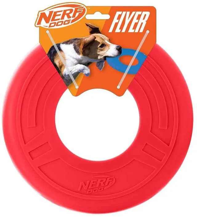 Main image of Nerf Dog Atomic Flyer 10 Inch Rubber Flying Disc Dog Toy for Medium and Large Dogs, Red
