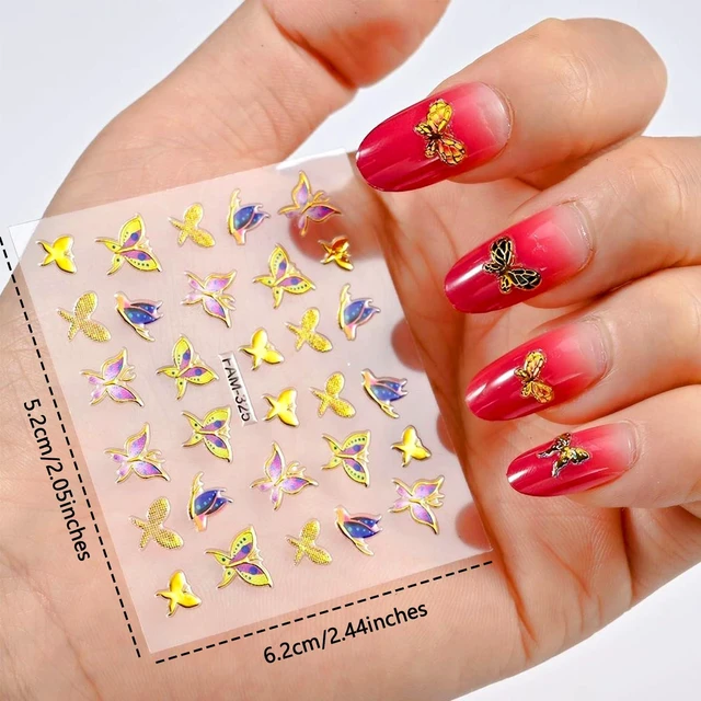Alt view image 6 of 7 - 30Sheets Small Butterfly Nail Art Stickers, 3D Self Adhesive Decals, Design Decoration Accessories for Women and Girls US363 (Hot Stamping Butterfly)