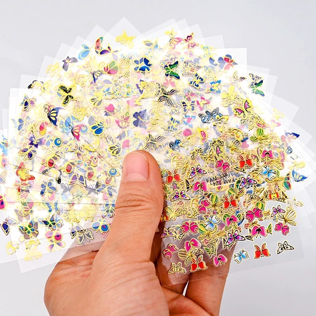 Alt view image 5 of 7 - 30Sheets Small Butterfly Nail Art Stickers, 3D Self Adhesive Decals, Design Decoration Accessories for Women and Girls US363 (Hot Stamping Butterfly)