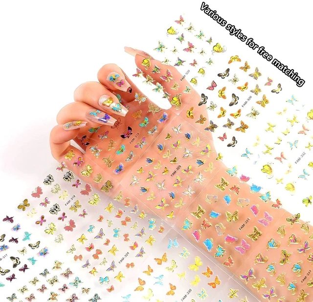 Alt view image 3 of 7 - 30Sheets Small Butterfly Nail Art Stickers, 3D Self Adhesive Decals, Design Decoration Accessories for Women and Girls US363 (Hot Stamping Butterfly)