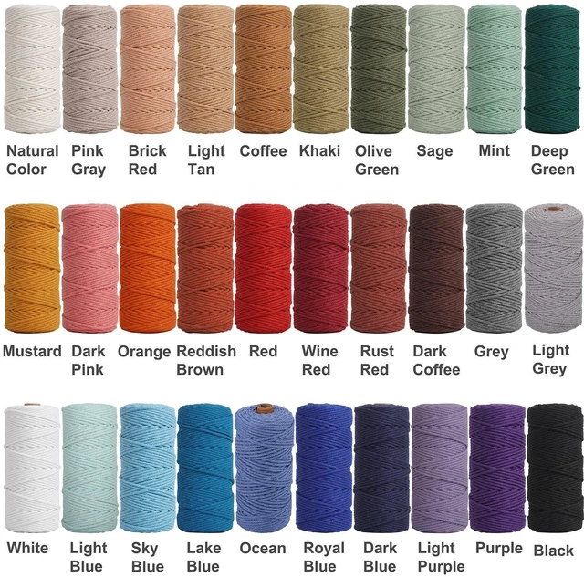 Alt view image 3 of 7 - NOANTA Natural Macrame Cord 2mm x 220yds, Cotton Rope Yarn
