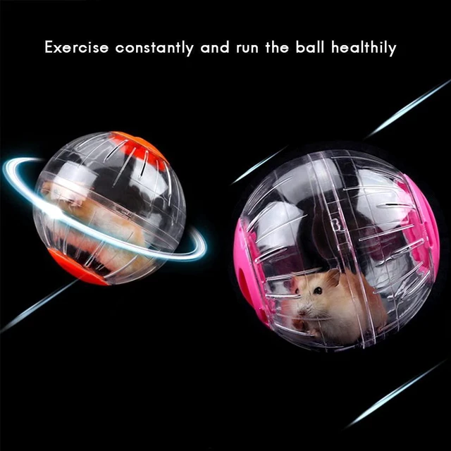 Alt view image 2 of 3 - 8Inch Pink Transparent Silent Hamster Exercise Ball for Dwarf Rat Relieves Boredom and Increases Activity