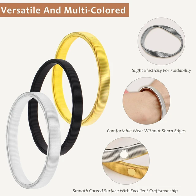 Alt view image 6 of 7 - 6-Piece Shirt Sleeve Holders, Stretchy Metal Armbands, Anti-Slip, Adjustable for Men & Women