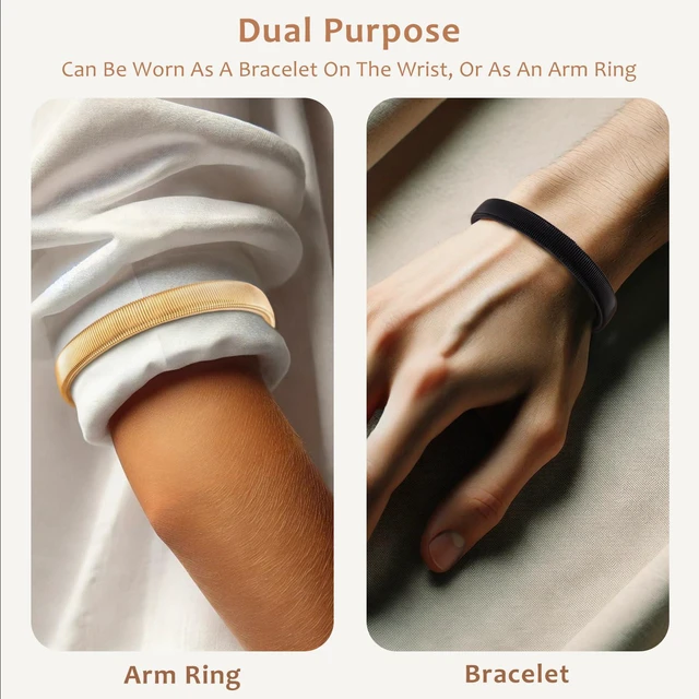 Alt view image 3 of 7 - 6-Piece Shirt Sleeve Holders, Stretchy Metal Armbands, Anti-Slip, Adjustable for Men & Women