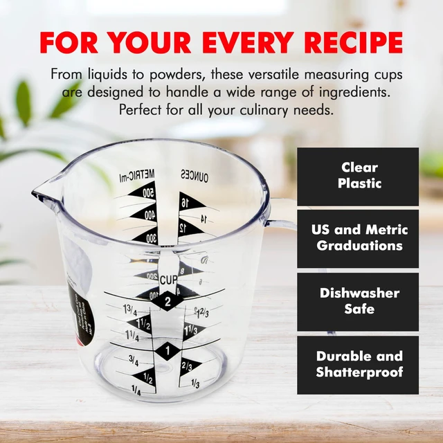 Alt view image 2 of 7 - Chef Craft Select 2-Cup Plastic Measuring Cup, Clear