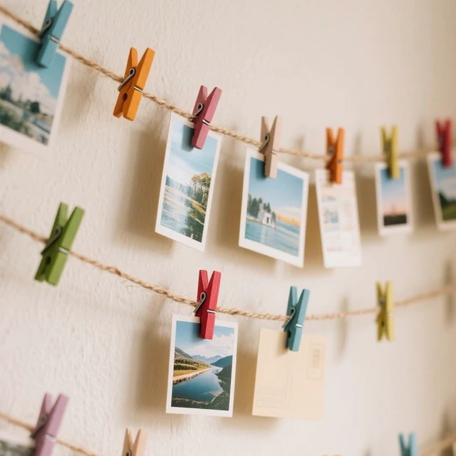 Alt view image 2 of 6 - 30PCS Colored Wooden Clothespins, 2.9Inch, 10 Colors, Rust Resistant Clothes Clip for Hanging Pictures, Photos, Decoration Crafts