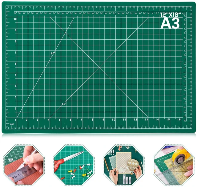 Main image of Anezus Self-Healing Sewing Mat 12x18 Inch Double Sided 5-Ply Rotary Cutting Board for Sewing, Quilting, Fabric, Scrapbooking
