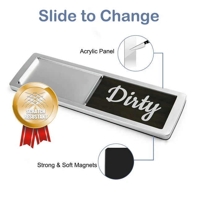 Alt view image 4 of 6 - Oxepleus Clean Dirty Magnet for Dishwasher, Farmhouse Design, A-Silver