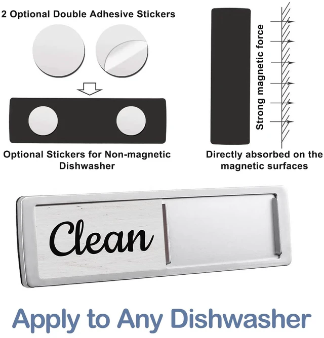 Alt view image 5 of 6 - Oxepleus Clean Dirty Magnet for Dishwasher, Farmhouse Design, A-Silver
