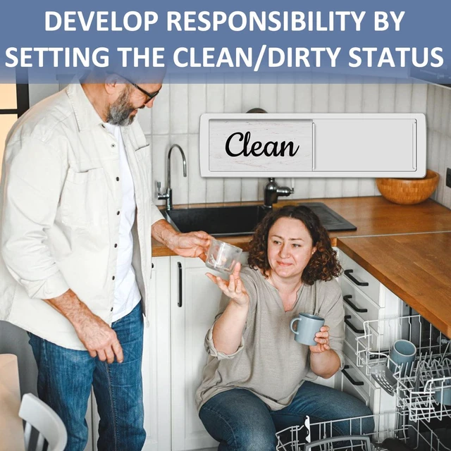 Alt view image 6 of 6 - Oxepleus Clean Dirty Magnet for Dishwasher, Farmhouse Design, A-Silver