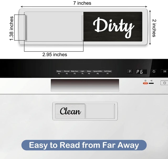 Alt view image 2 of 6 - Oxepleus Clean Dirty Magnet for Dishwasher, Farmhouse Design, A-Silver