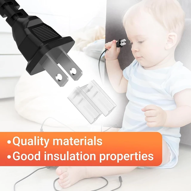 Alt view image 7 of 7 - 10Pcs 2 Pin Phone Charger Plug Covers, US Standard Wall Charger Inlet Cover, Baby Proof Outlet Protector, Anti Rust, Not for 2-Core Asymmetrical Plugs