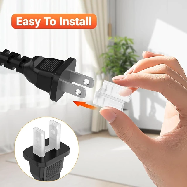 Alt view image 2 of 7 - 10Pcs 2 Pin Phone Charger Plug Covers, US Standard Wall Charger Inlet Cover, Baby Proof Outlet Protector, Anti Rust, Not for 2-Core Asymmetrical Plugs
