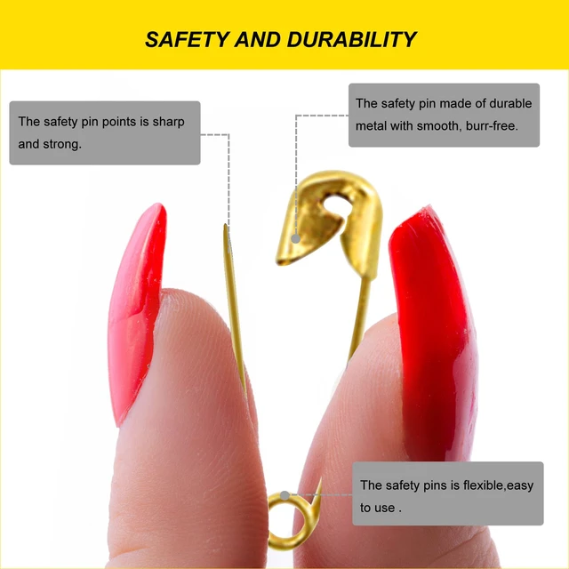 Alt view image 6 of 6 - 19mm Gold Metal Mini Safety Pins for Clothes, Tag Art, Crafting, Sewing, Jewelry Making (120Pcs)