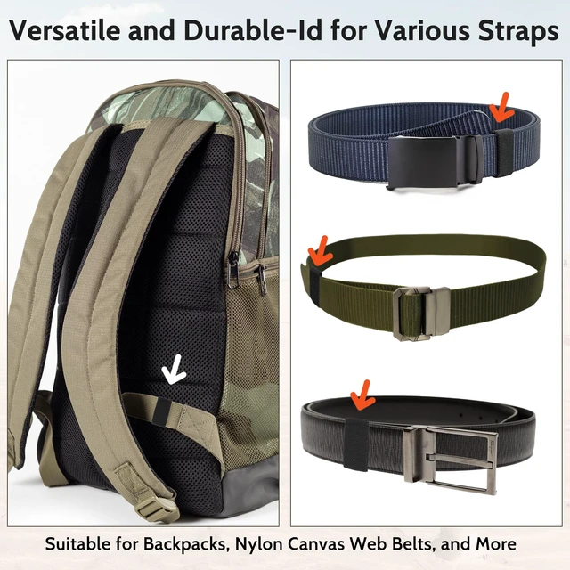Alt view image 6 of 7 - Bewudy 10 Pack Nylon Canvas Web Elastic Belt Keeper Strap for 1.5" Wide Belts