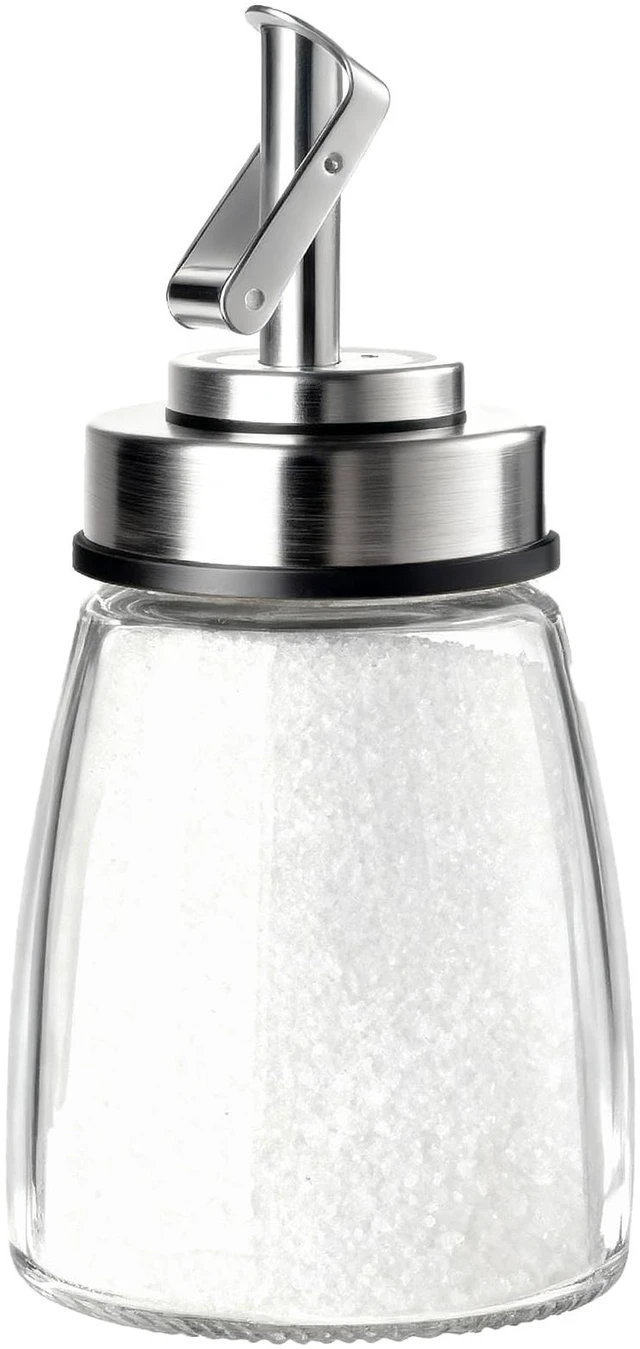 Main image of TIWPAJS 6OZ Glass Sugar Dispenser with Stainless Steel Lid and Automatic Pour Spout for Coffee Bar
