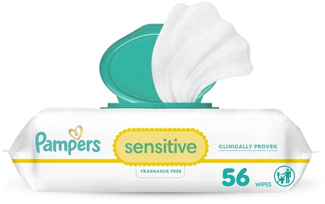Main image of Pampers Sensitive Unscented Baby Wipes, 1-Pack (56 Count)