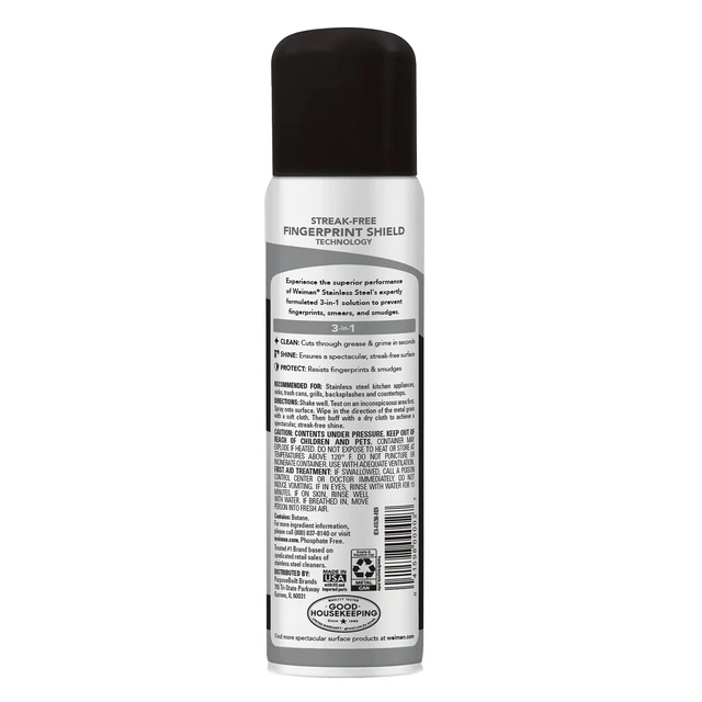 Alt view image 2 of 5 - Weiman Stainless Steel Cleaner & Polish Spray, 12 oz, Floral Scent, for Kitchen and Home Appliances