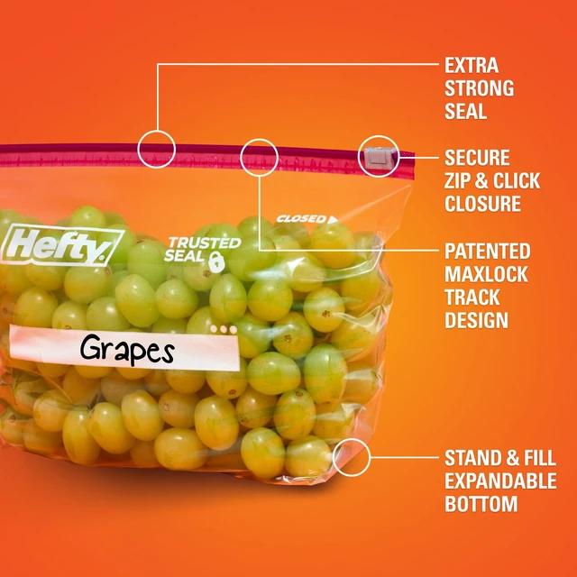 Alt view image 2 of 5 - Hefty Slider Half Gallon Storage Bags, 40 Count