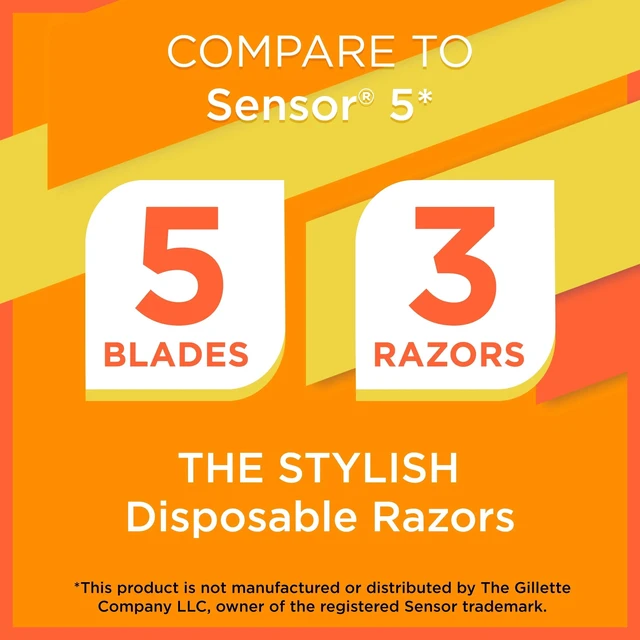 Alt view image 3 of 6 - Equate Men's 5-Blade Disposable Razors, 3 Count