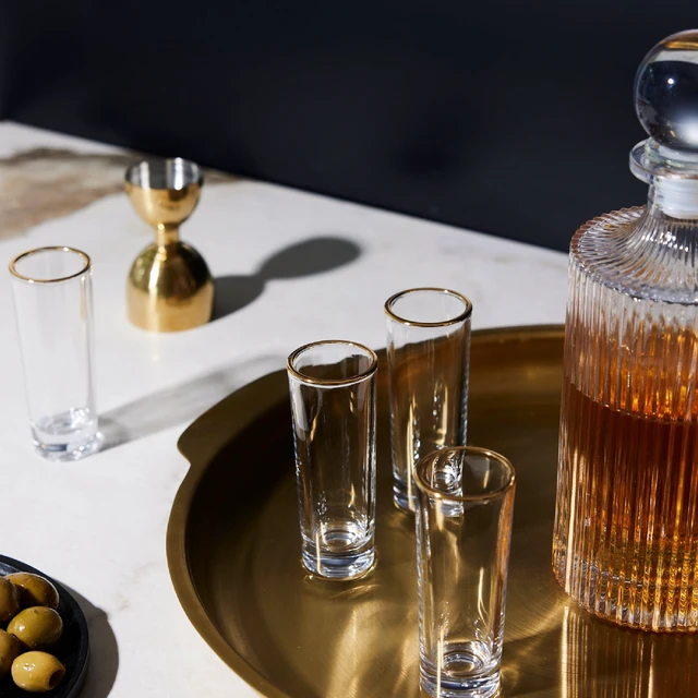 Alt view image 4 of 7 - Thyme & Table Double-Sided Jigger, 1 fl oz & 2 fl oz, Gold, Stainless Steel