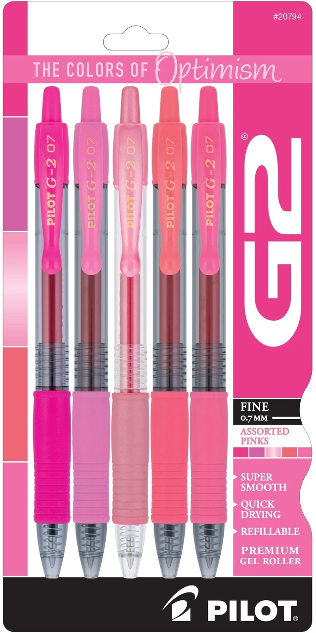 Main image of Pilot G2 Premium Retractable Gel Pens, 0.7mm Fine Point, Assorted Colors, 5 Count