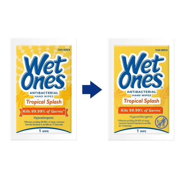 Alt view image 5 of 6 - Wet Ones Antibacterial Hand Wipes Tropical Splash Citrus Scent, 2 Pack, 24 Count Individually Wrapped