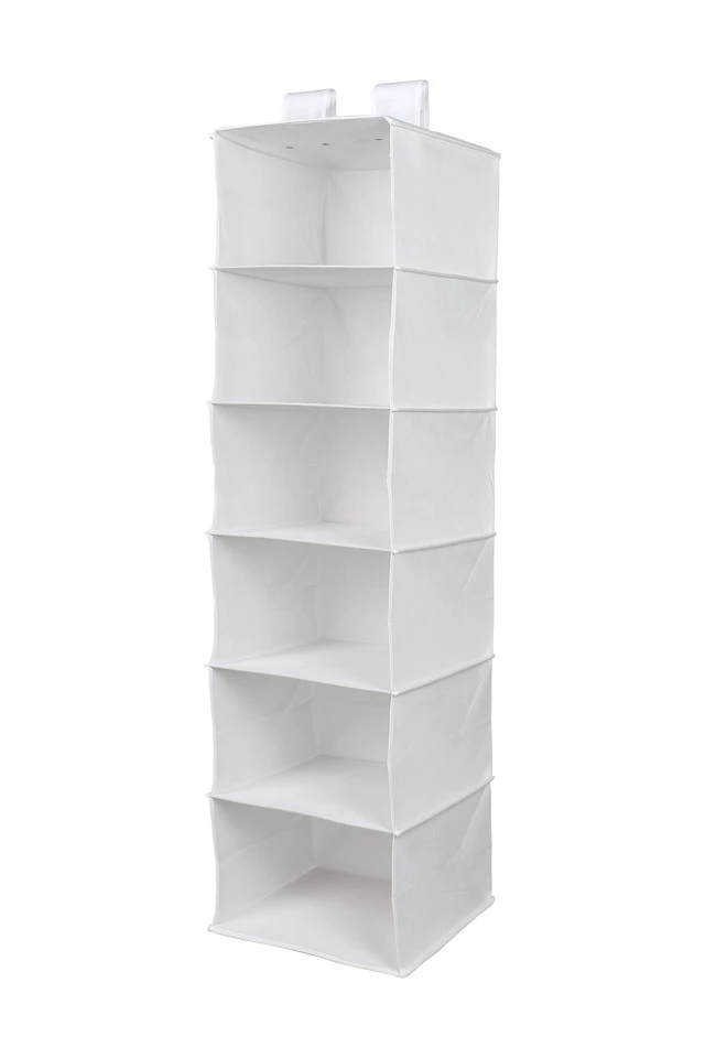 Alt view image 4 of 6 - Mainstays 6-Shelf Non-Woven Hanging Closet Organizer, Arctic White