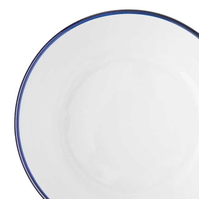 Alt view image 4 of 6 - Mainstays Blue Rim Stoneware Bowl (3 Pack) 27 oz, Blue and White