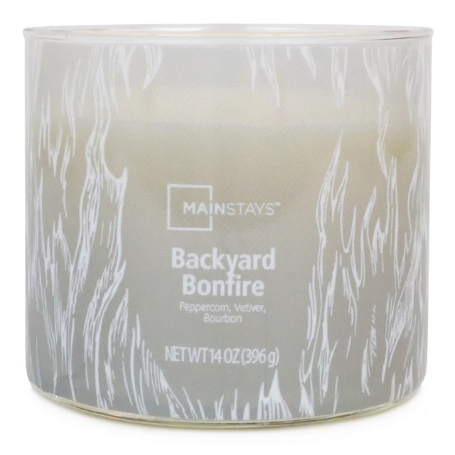 Alt view image 5 of 6 - Mainstays 14oz 3-Wick Ombre Wrap Backyard Bonfire Scented Jar Candle