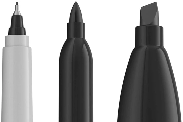 Alt view image 5 of 6 - Sharpie Permanent Markers, Fine/Ultra Fine/Chisel Tip, Multi-Tip Pack, Black, 6 Count
