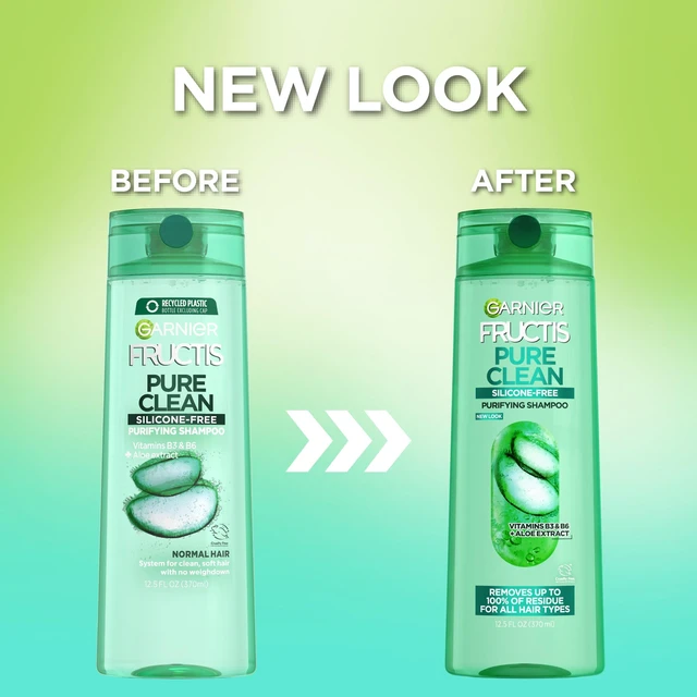 Alt view image 7 of 7 - Garnier Fructis Pure Clean Purifying Shampoo with Vitamins B3 & B6, for All Hair Types, 12.5 fl oz