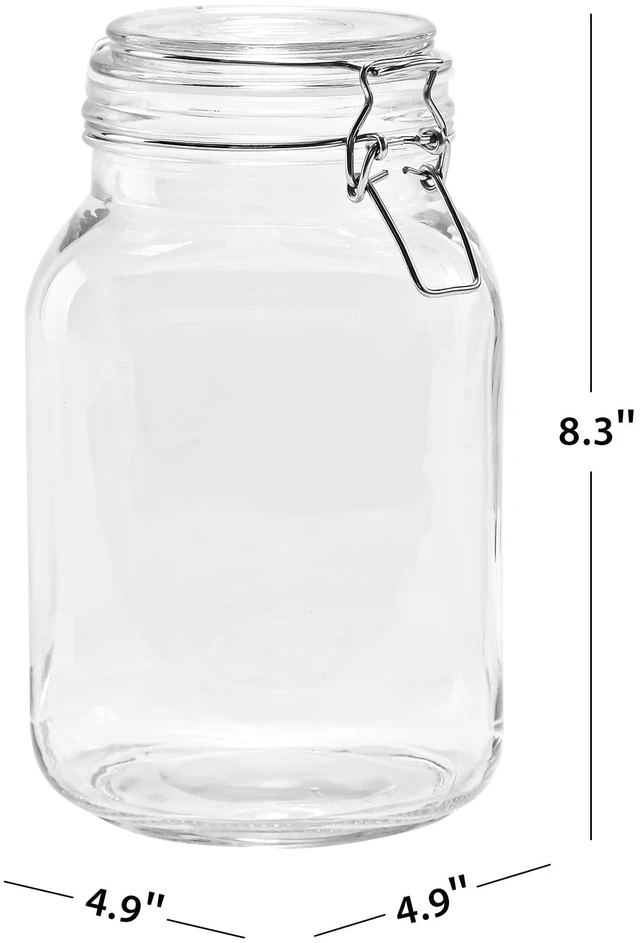 Alt view image 5 of 6 - Mainstays 67oz Glass Airtight Food Storage Jar with Locking Lid for Kitchen Pantry Coffee Sugar Organization