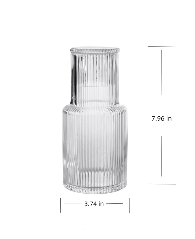 Alt view image 3 of 6 - Better Homes & Gardens 30 oz Glass Ribbed Carafe, Clear