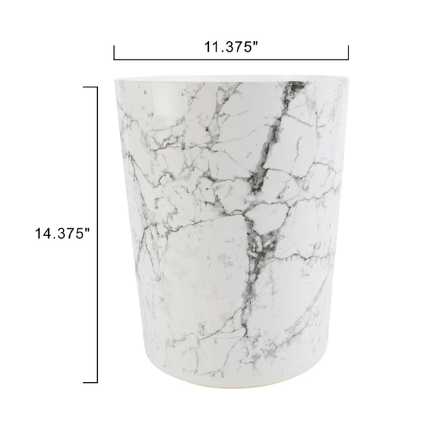 Alt view image 5 of 6 - Mainstays 5 gal Open-Top Bathroom Trash Can, Plastic, White Marble