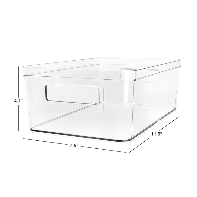 Alt view image 5 of 6 - Mainstays Clear Plastic Pantry Organizer Bin with Handles, Large 12" x 7.5" x 4", for Kitchen Cabinet and Fridge