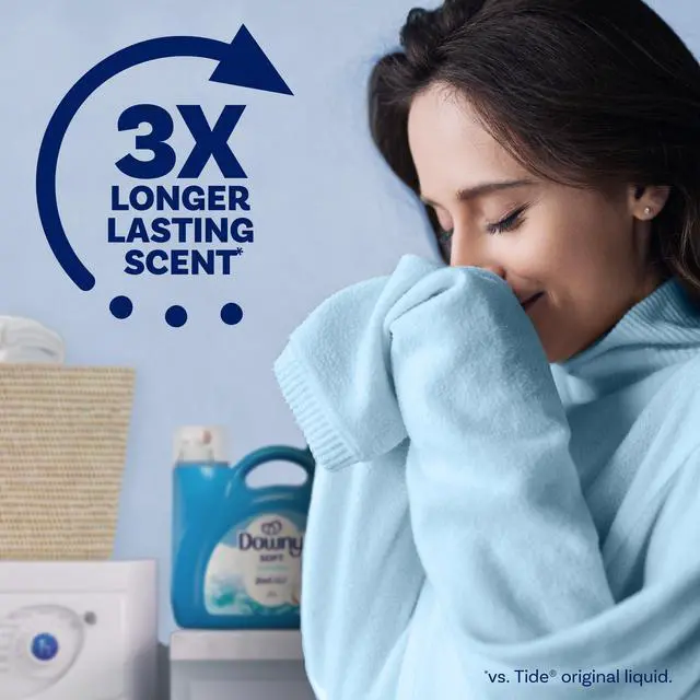 Alt view image 6 of 6 - Downy Liquid Laundry Fabric Softener and Conditioner, Cool Cotton Scent, 140 fl oz, 190 Loads