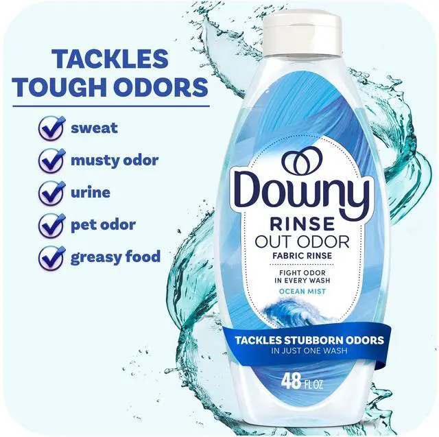 Main image of Downy Rinse Out Odor Laundry Rinse, Tackles Tough Odors and Refreshes, Ocean Mist Scent, 48 fl oz