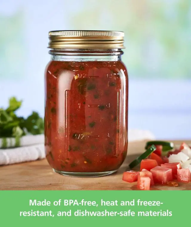Alt view image 2 of 5 - Mainstays Regular Mouth 16 oz Pint Mason Jars with Lids and Bands, 12-Pack Glass Canning Jars