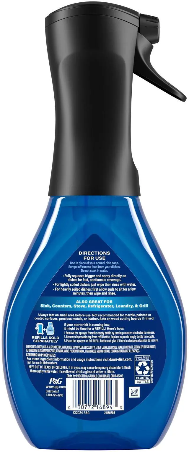 Alt view image 3 of 7 - Dawn Powerwash Heavy Duty Dish Spray, Dish Soap, All-Purpose Cleaner, 1 Starter Kit, 16 FL Oz