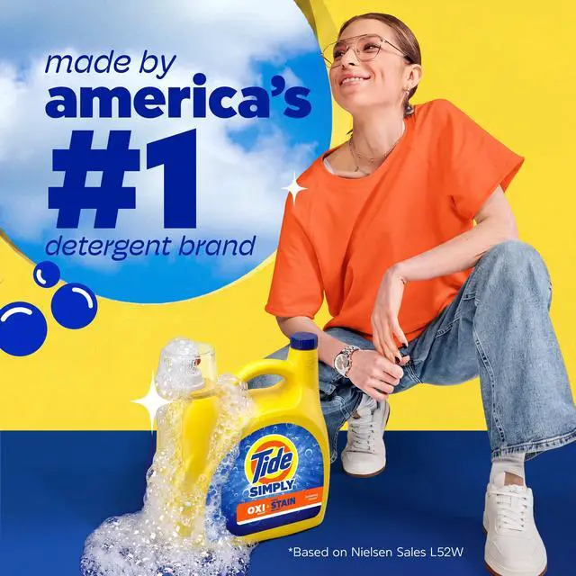 Alt view image 3 of 7 - Tide Simply Laundry Detergent Liquid Oxi Boost + Ultra Stain Release, Refreshing Breeze Scent, 94 fl oz, 70 Loads