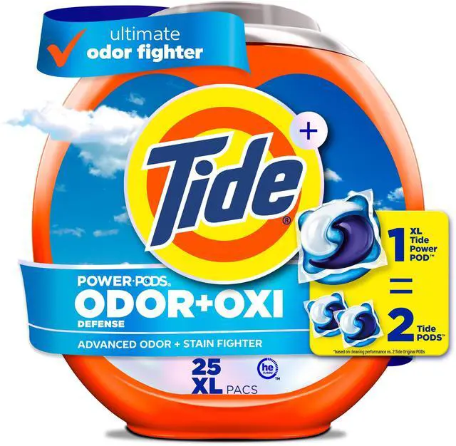 Main image of Tide Power PODS Laundry Detergent Soap Pacs with Odor Defense + Oxi, Original Scent, 25 Count