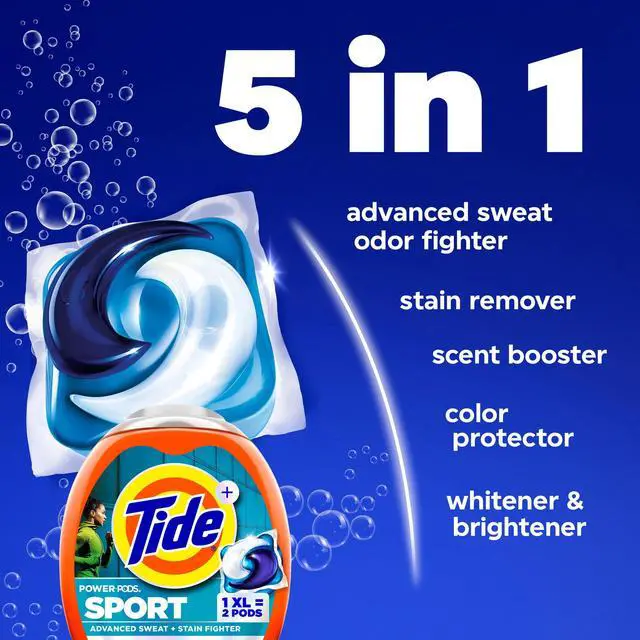 Alt view image 5 of 6 - Tide Power Pods Laundry Detergent Soap Packs with Febreze, Sport Odor Defense, 45 Count