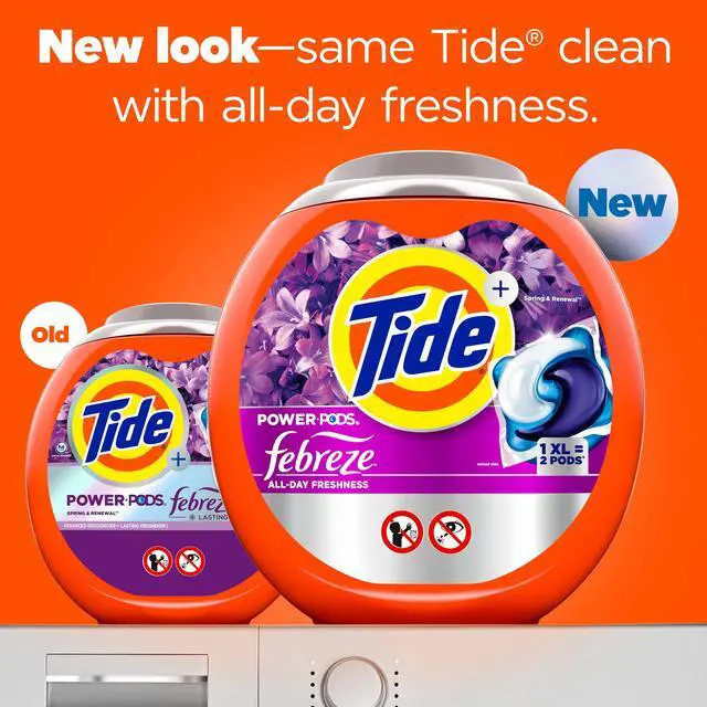 Alt view image 6 of 6 - Tide Power PODS® Laundry Detergent Pacs with Febreze Odor Eliminators, Spring & Renewal, 45 Count