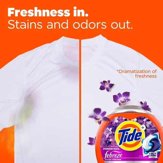 Alt view image 5 of 6 - Tide Power PODS® Laundry Detergent Pacs with Febreze Odor Eliminators, Spring & Renewal, 45 Count