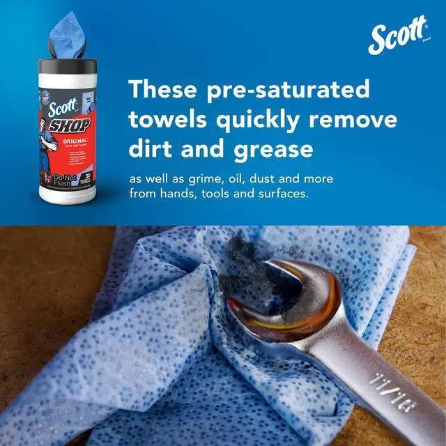 Alt view image 4 of 7 - Scott Shop Blue Wet Towels, 1 Canister, 30 Sheets