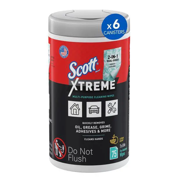 Alt view image 6 of 7 - Scott Xtreme Cleaning Wipes, 75 Sheets