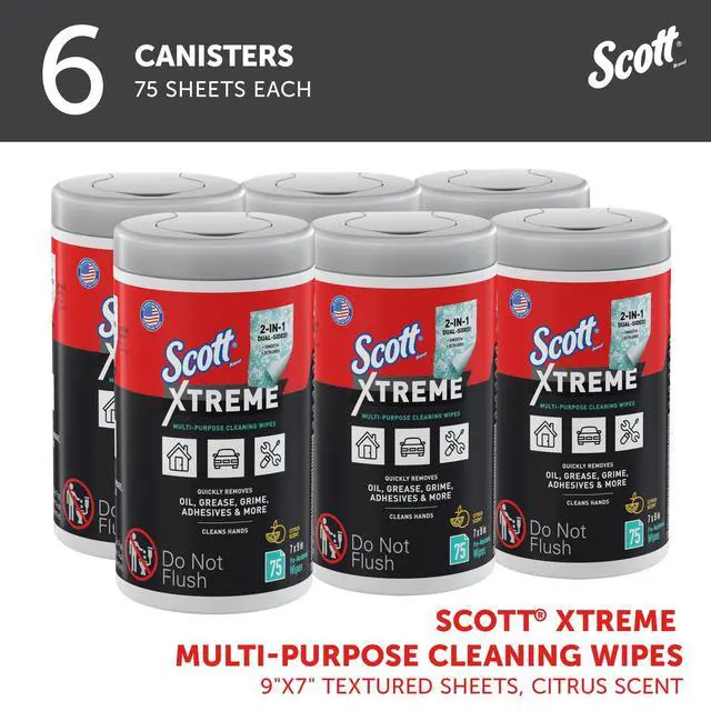 Alt view image 7 of 7 - Scott Xtreme Cleaning Wipes, 75 Sheets