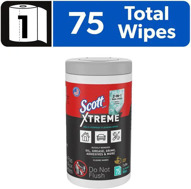 Main image of Scott Xtreme Cleaning Wipes, 75 Sheets